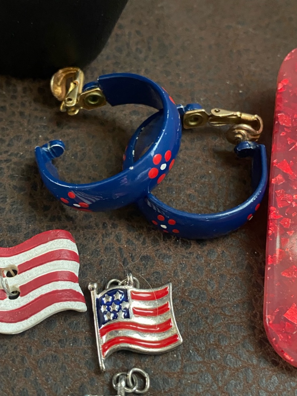 Patriotic Star Pendant Necklace, Charms, Earrings, Bracelets - Red, White & Blue - Picture 2 of 14